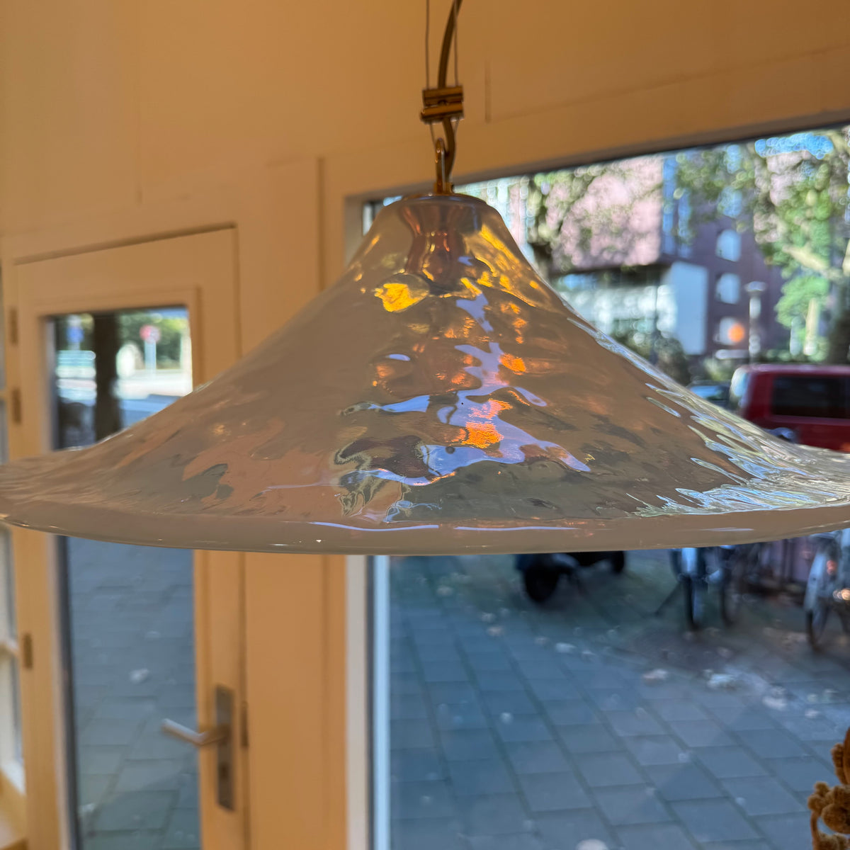 Italian opaline Murano glass pendant light