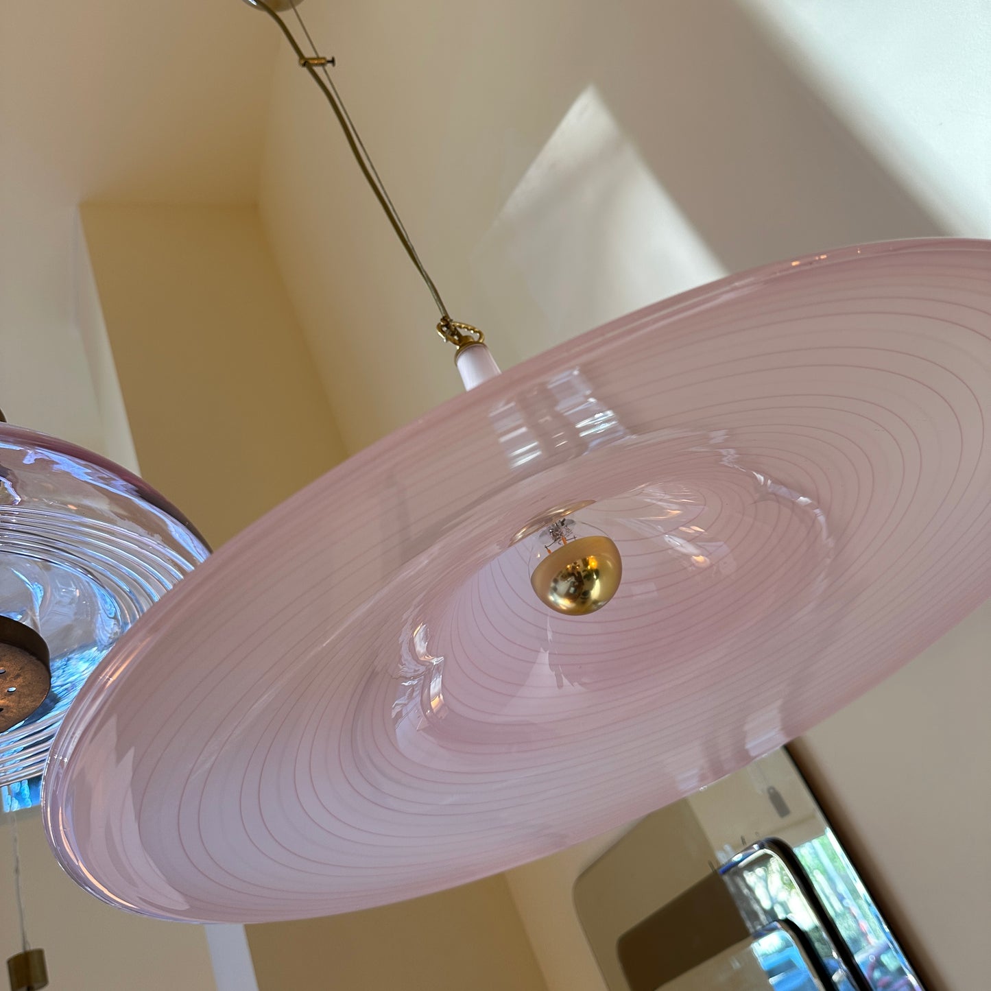 Italian La Murrina pink swirl hanging light