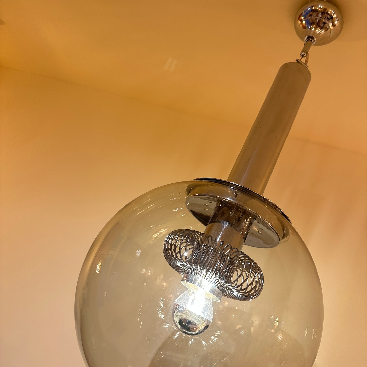 Italiaanse chromen bollamp uit 1970