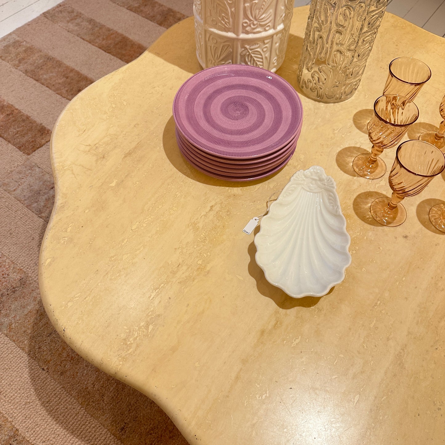 Travertine flower / cloud coffeetable