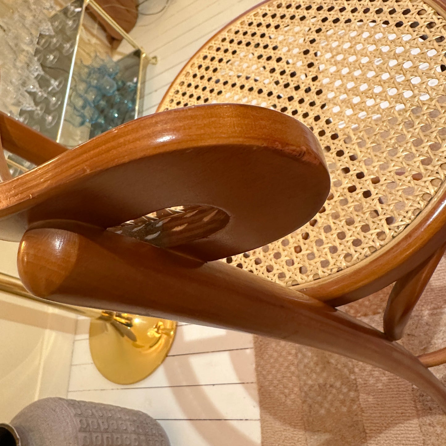 Italian wicker and cane barstools