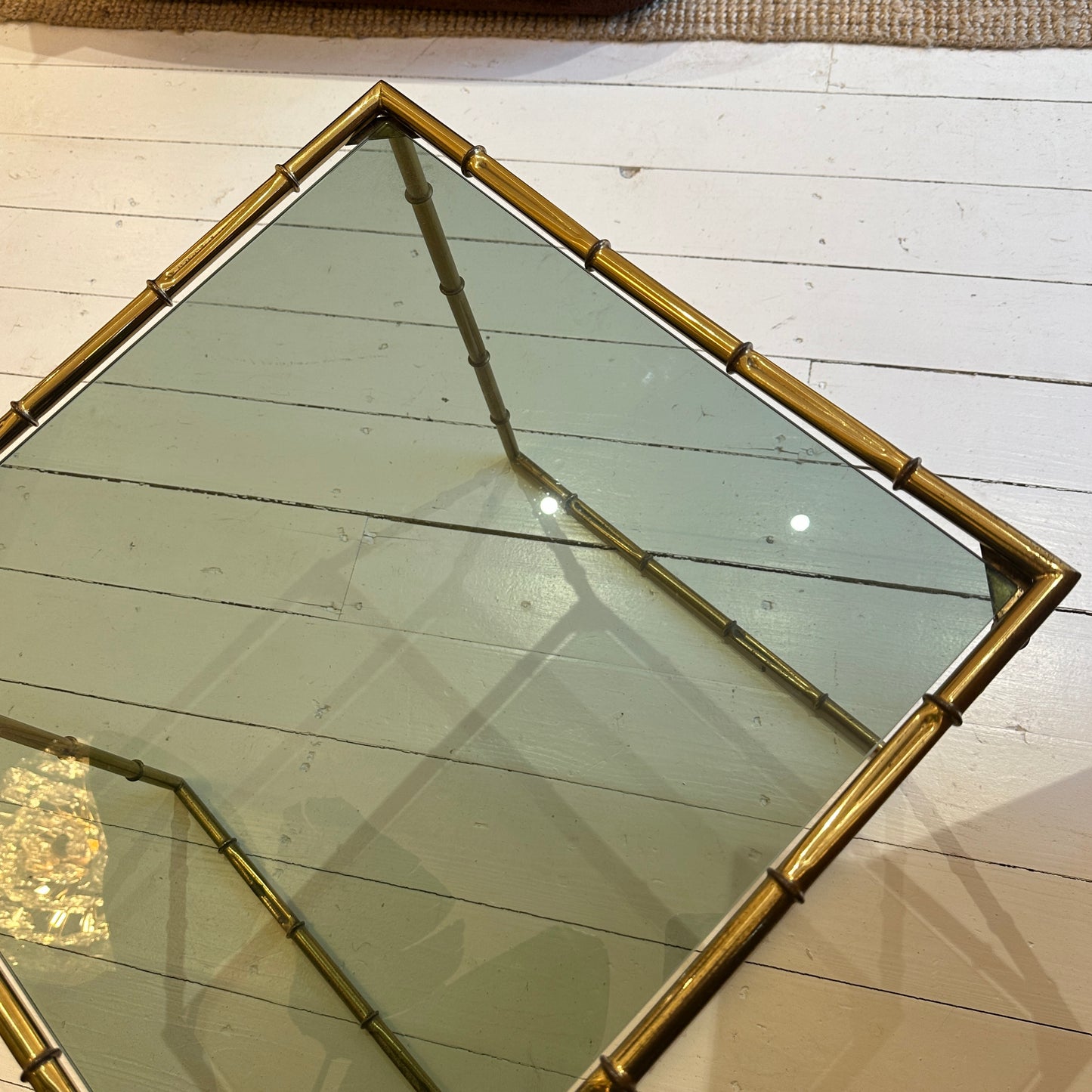 Italian faux bamboo brass sidetable