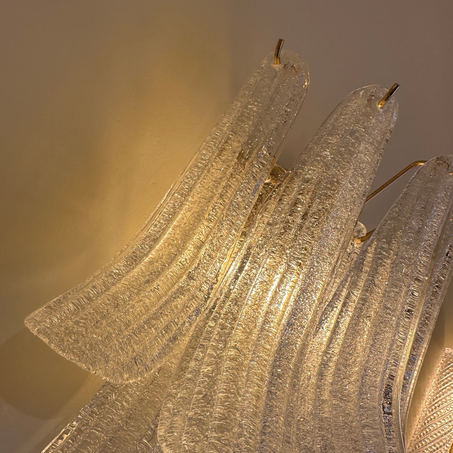 Glass wall light with Murano glass petals