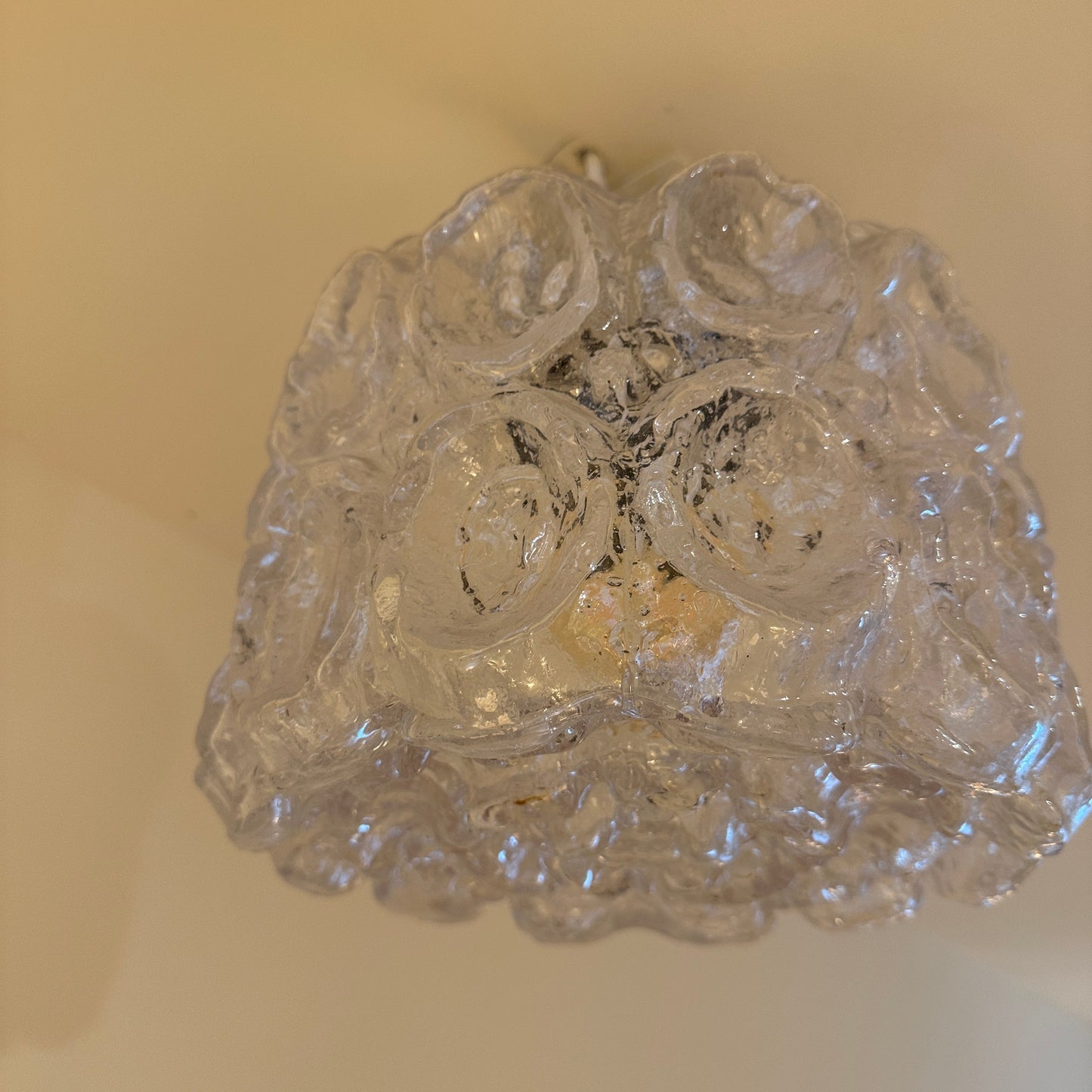 Heavy glass ceiling light from Glashutte Limburg