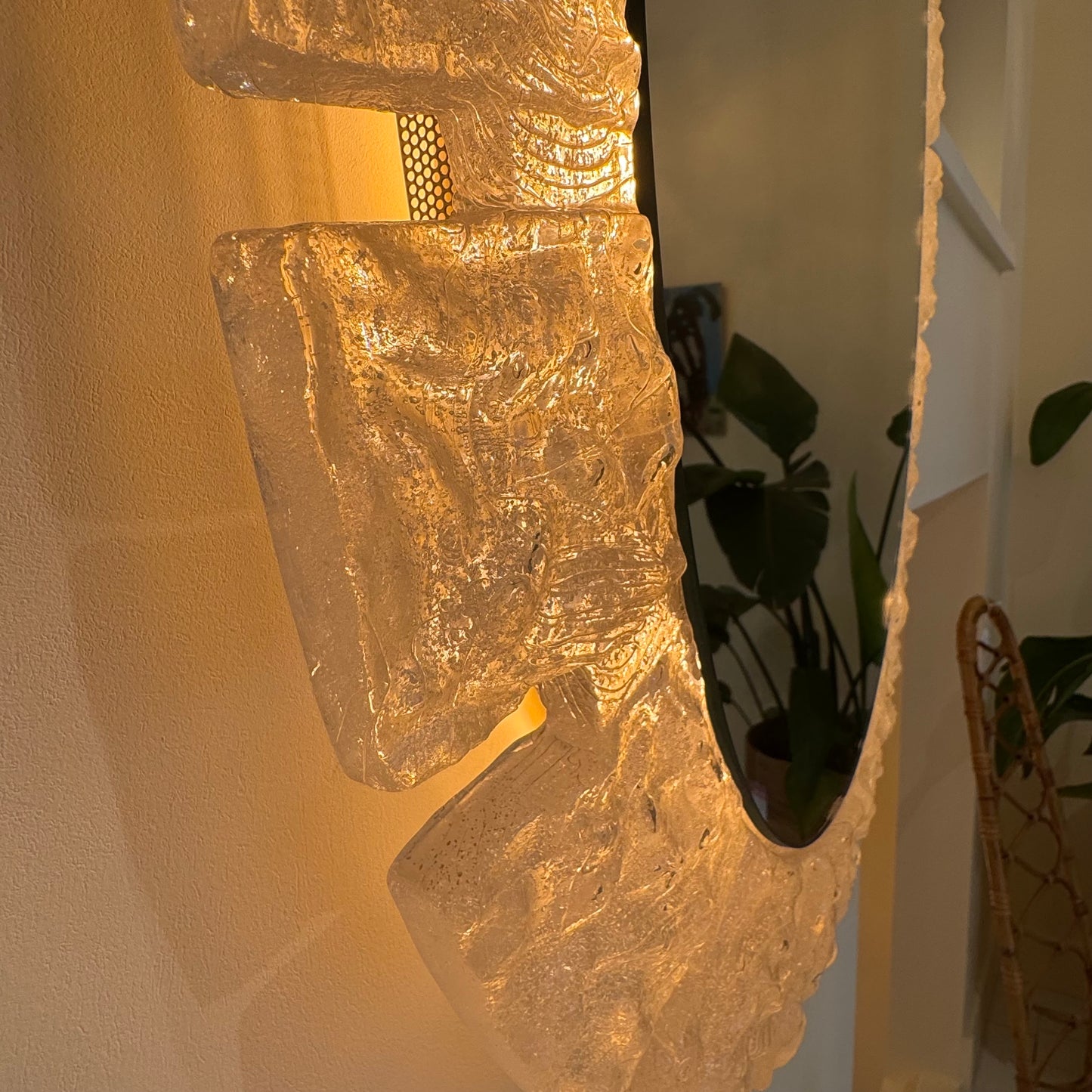 Jaren 80 Verlichte Hillebrand Acryl Wandspiegel
