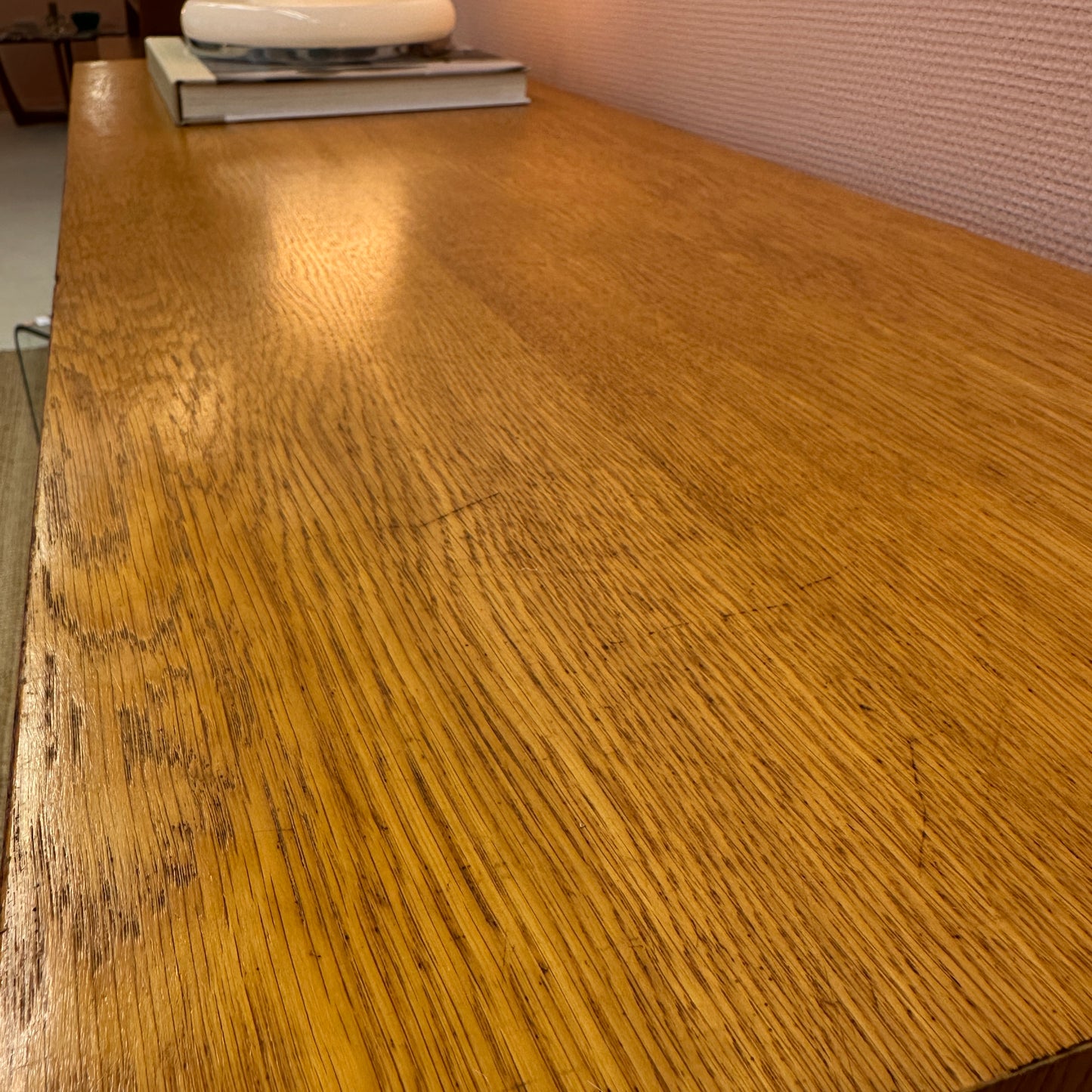 Mid-Century oak sideboard with sliding doors