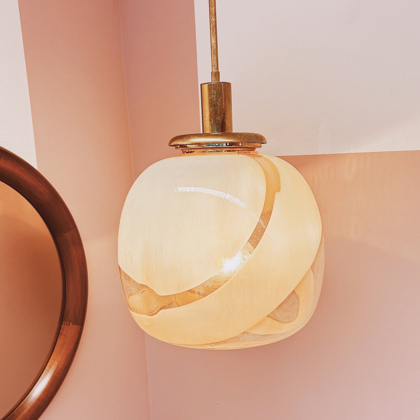 Italiaanse Murano glazen draaibare donut hanglamp