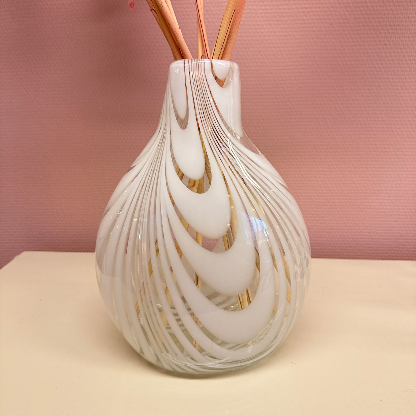 Glass swirl vase