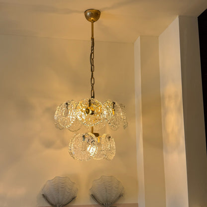 Italian donut-shaped ice glass chandelier