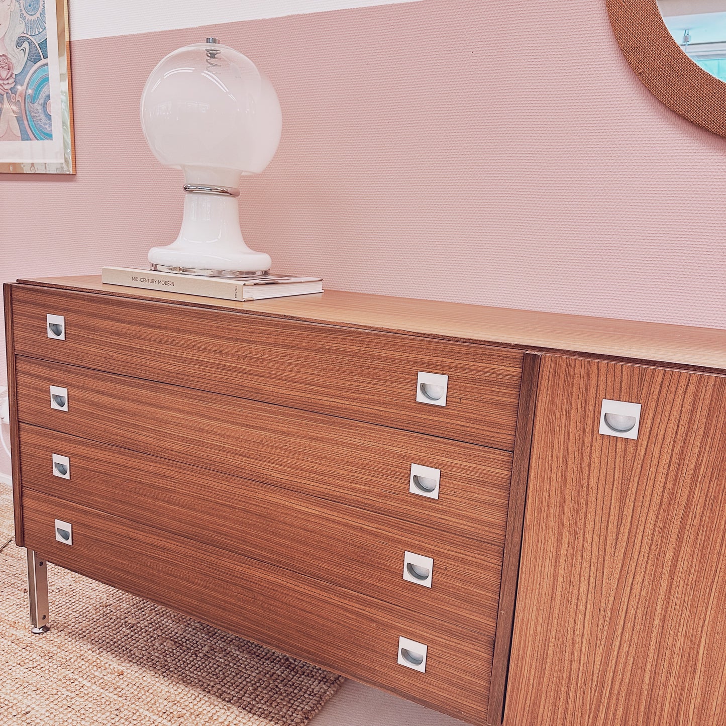 Mid Century sideboard with chrome details