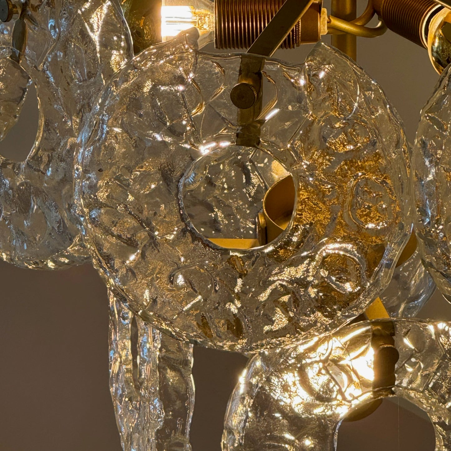 Italian donut-shaped ice glass chandelier