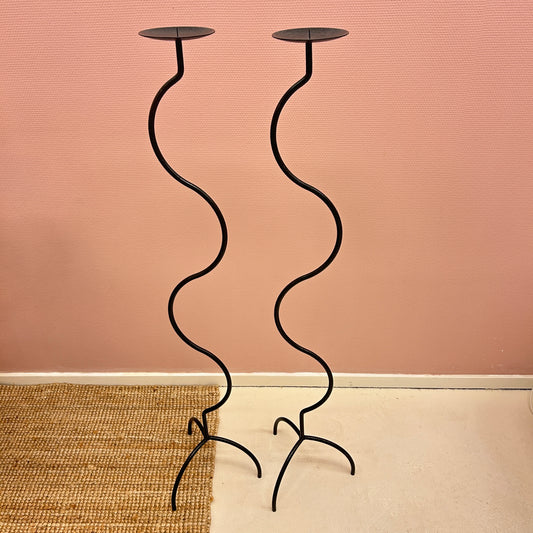 XL Swirly metal candleholder