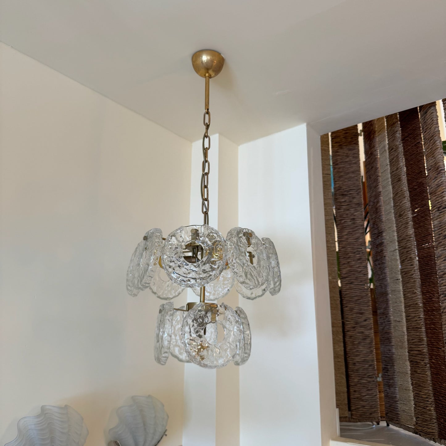 Italian donut-shaped ice glass chandelier