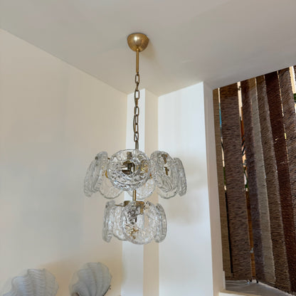 Italian donut-shaped ice glass chandelier