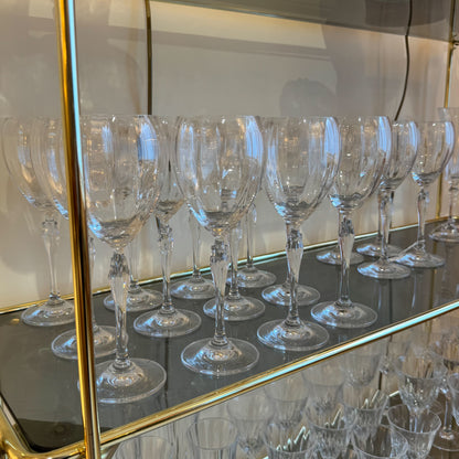 Optic crystal wineglasses with flower stem