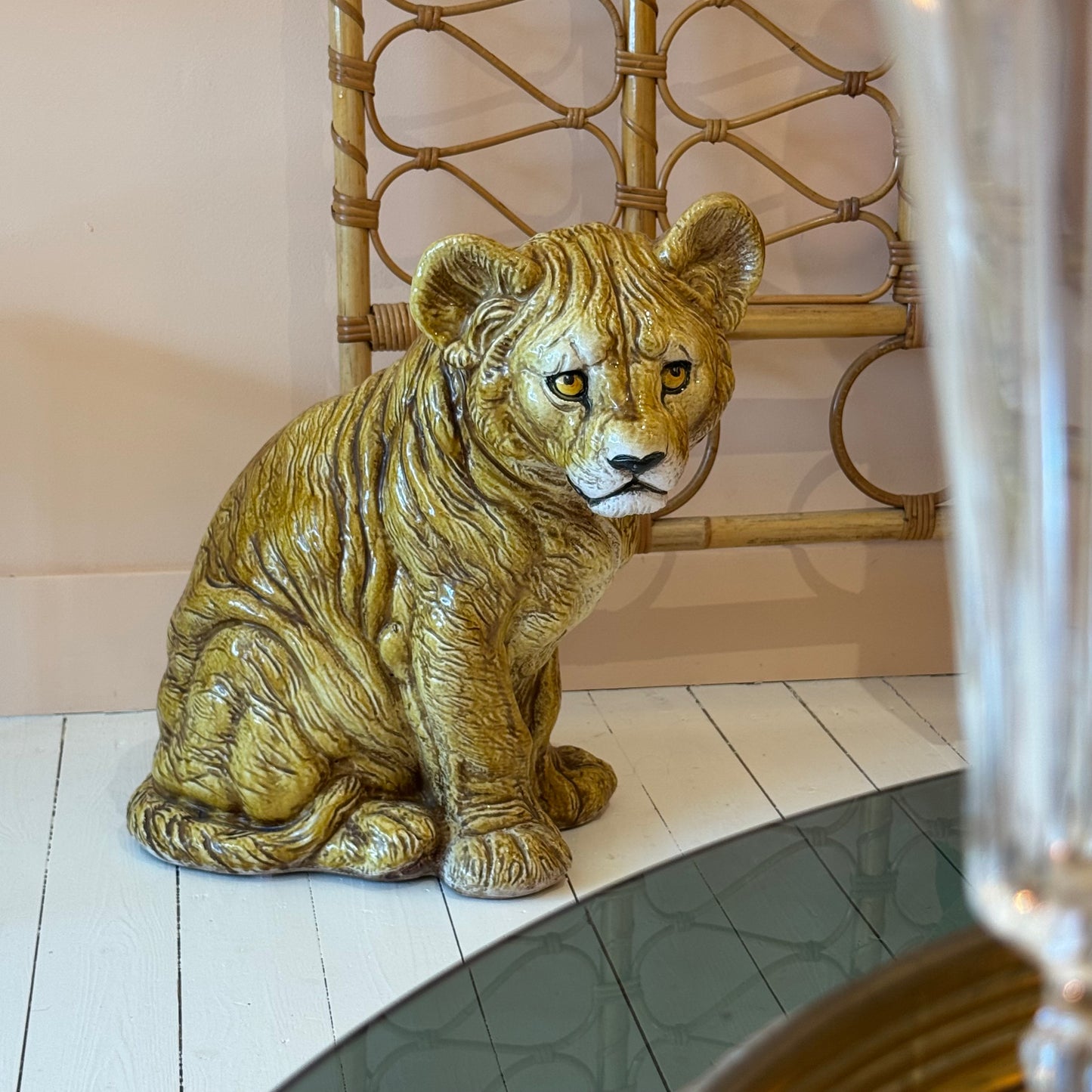Terracotta Lions cub made in Italy