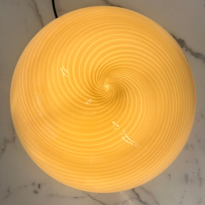 Swirly gele plafondlamp van Muranoglas