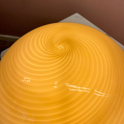 Swirly yellow Murano glass ceiling light