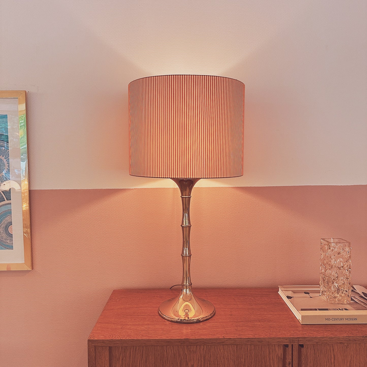 Ingo Maurer brass 'bamboo' table lamp