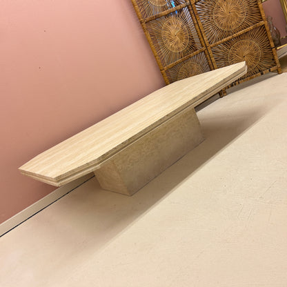 Rectangular travertine coffee table