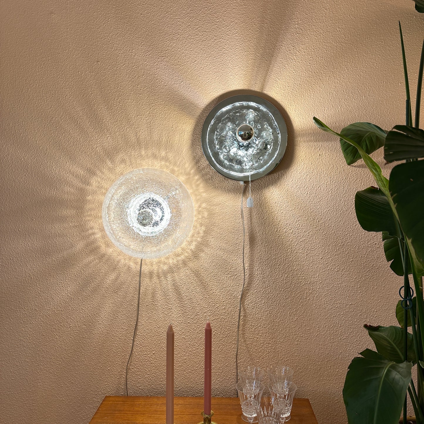 Heavy glass bubble ceiling / wall light