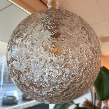 1960's Pendant ice glass lamp by Doria