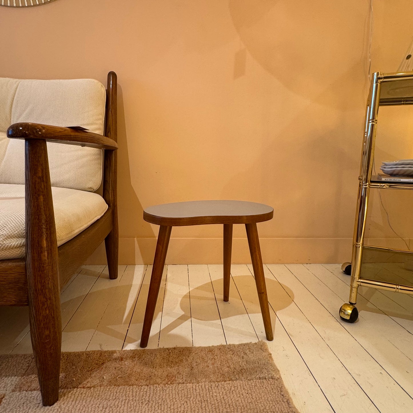 Mid Century kidney shaped sidetable