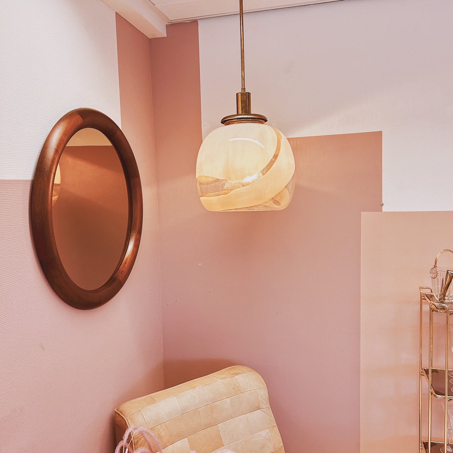 Italiaanse Murano glazen draaibare donut hanglamp