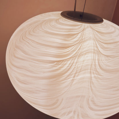 Ovale gemarmerde glazen hanglamp van muranoglas