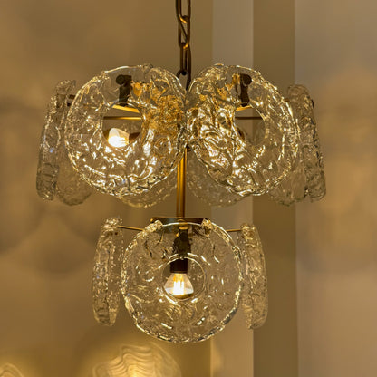 Italian donut-shaped ice glass chandelier