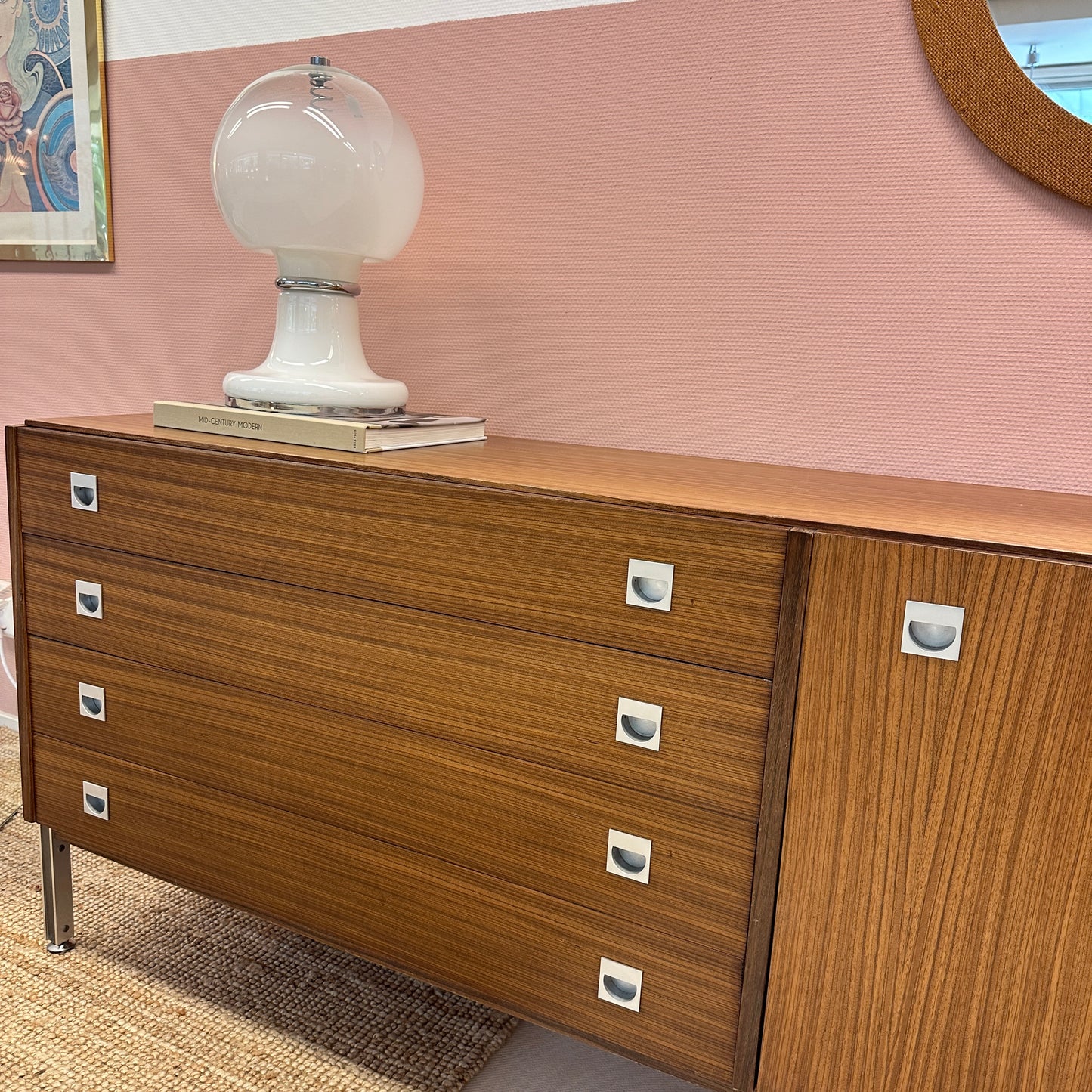 Mid Century sideboard with chrome details