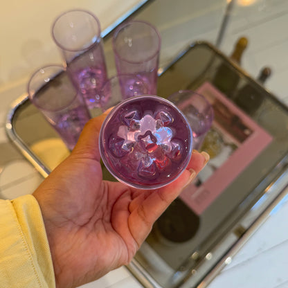 Set of 6 purple Alexandrite glasses (change into blue)