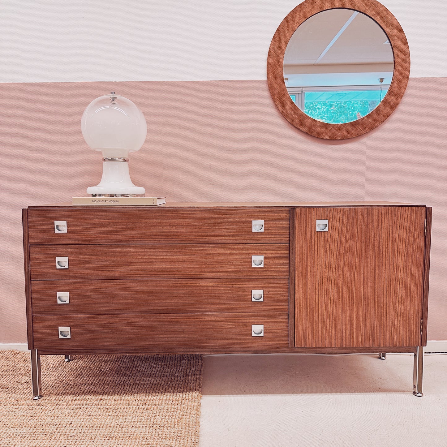 Mid Century sideboard with chrome details