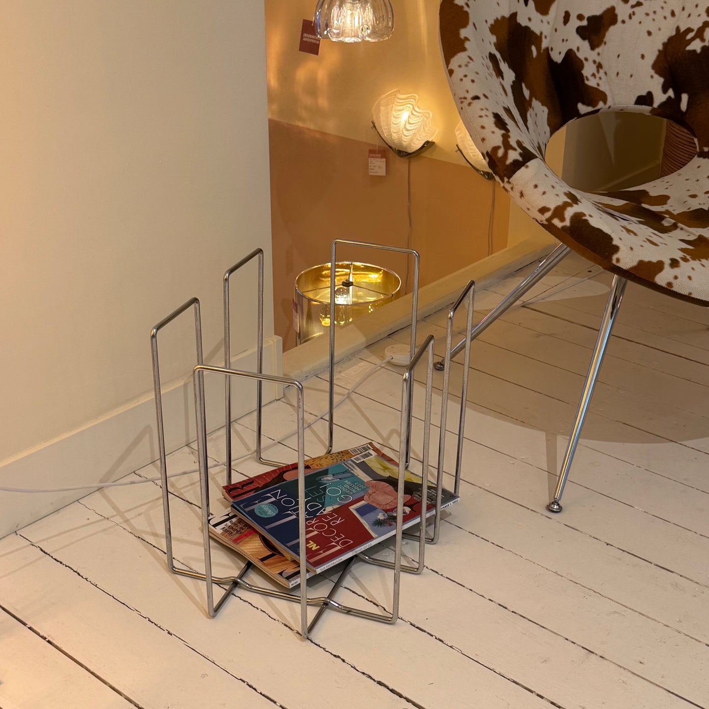 Chrome Plated Magazine Rack, 1980s