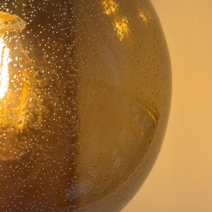Glashütte Limburg smoked glass globe pendant, 1960s