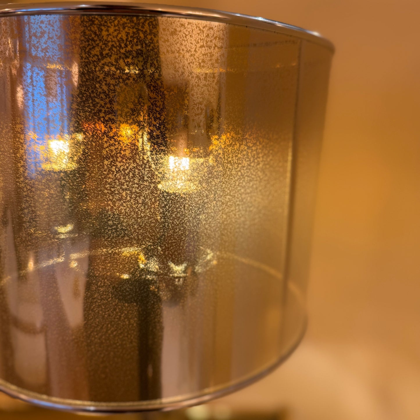 1990s silver speckled tulip base table lamp