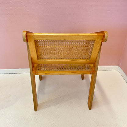 Wooden chair with webbing seat