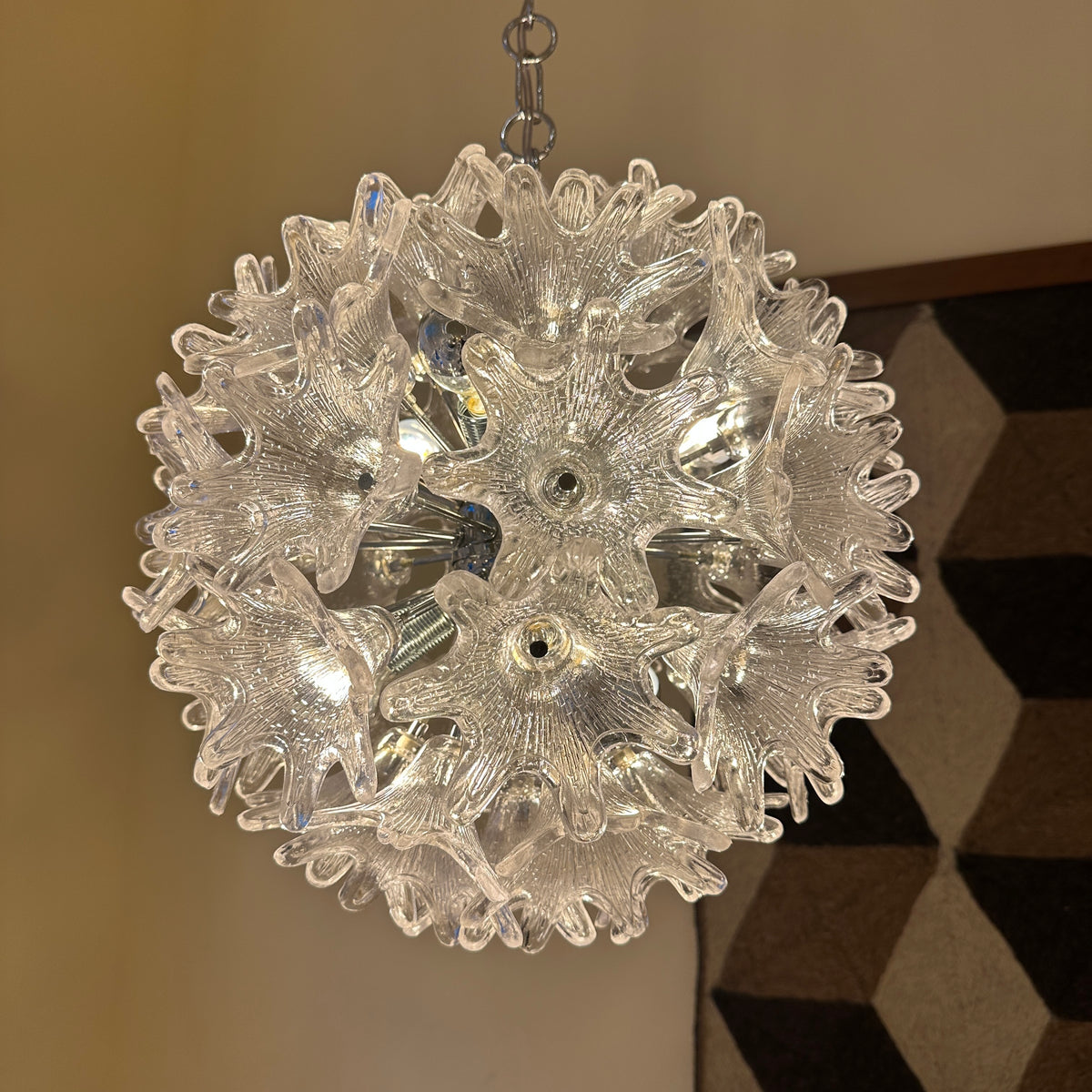Murano glass flower sputnik chandelier 1960, Paolo Venini VEART