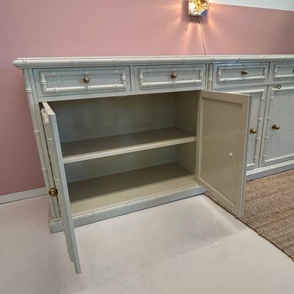 1970’s beige faux bamboo dresser