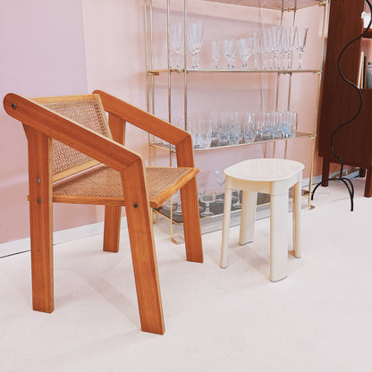 Wooden chair with webbing seat