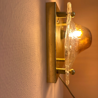 1970's La Murrina 'vulcano' glass square wall light