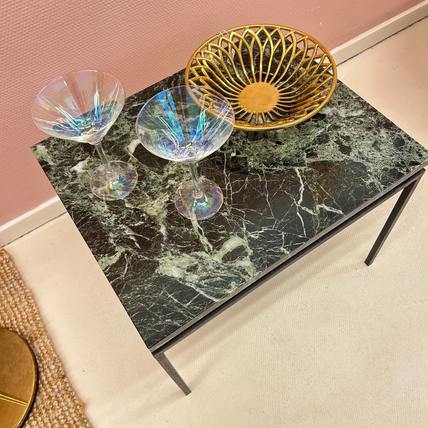 Marble and metal sidetable