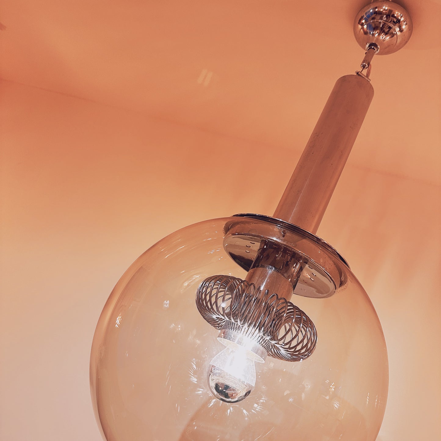 Italiaanse chromen bollamp uit 1970