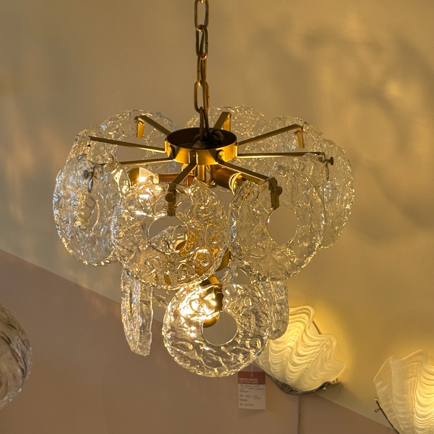 Italian donut-shaped ice glass chandelier