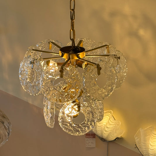 Italian donut-shaped ice glass chandelier