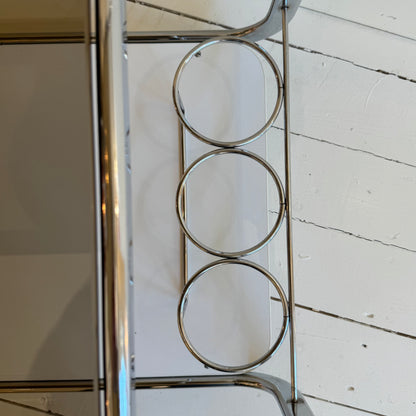 1970’s chrome & smoked glass barcart