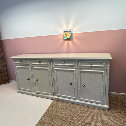 1970’s beige faux bamboo dresser