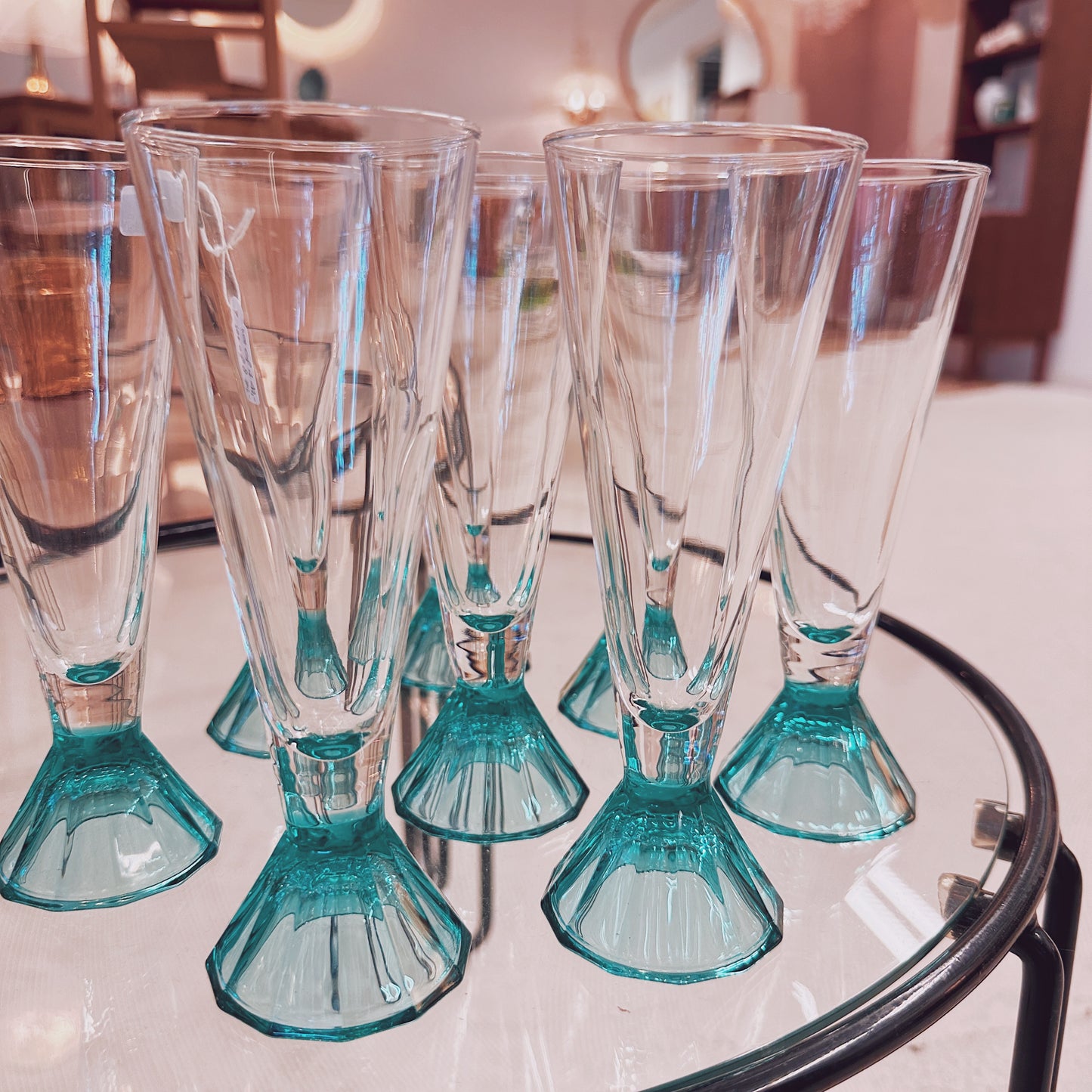 Turquoise flutes from Luminarc France