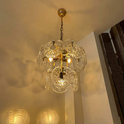 Italian donut-shaped ice glass chandelier