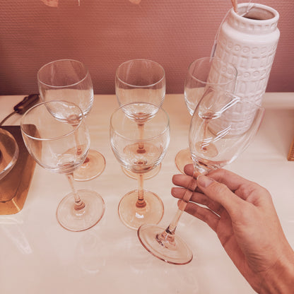 Het klassieke vintage roze wijnglas